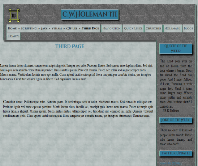 Webpage post-Yeham